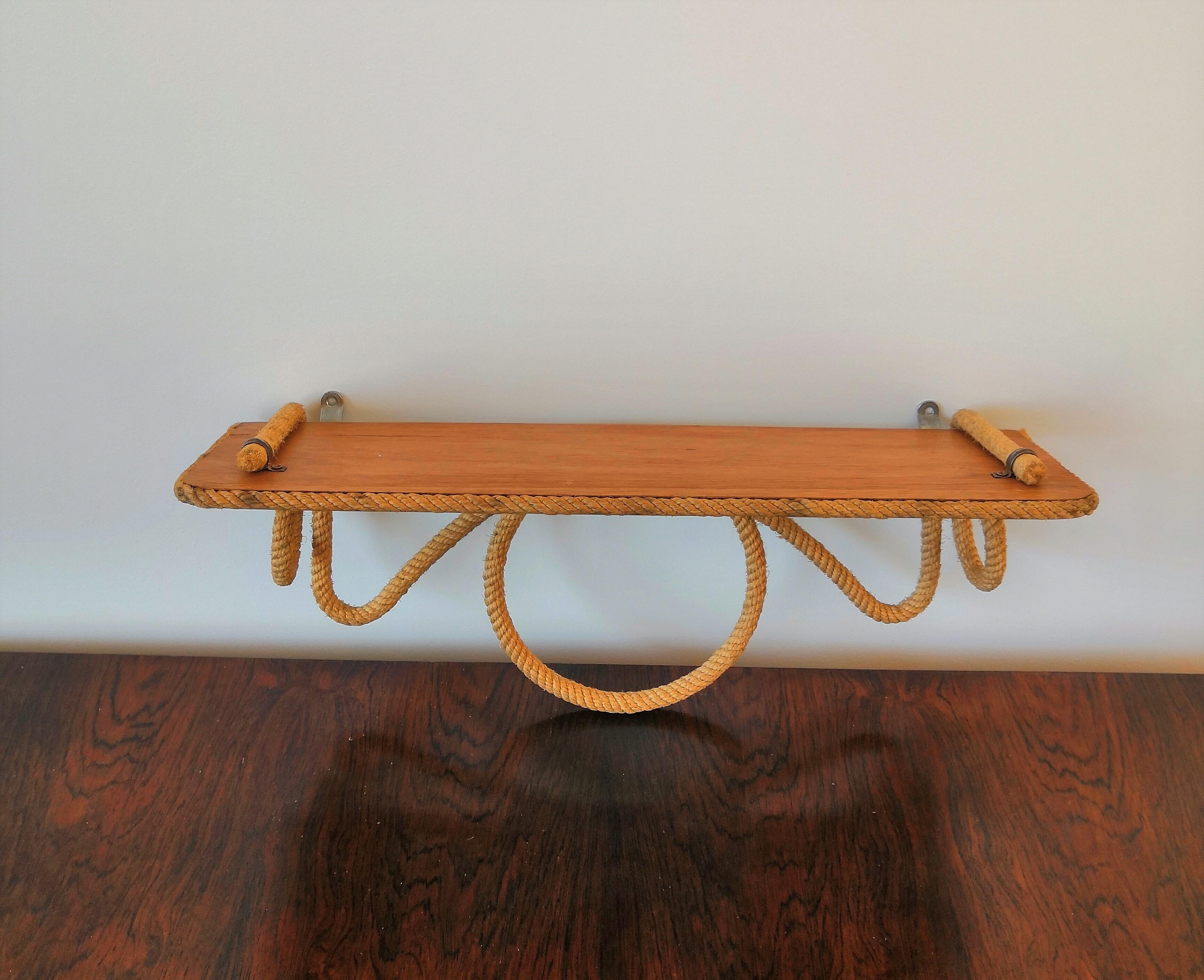 Rope Petite Shelf Unit by Audoux Minet, France, 1960s In Fair Condition In New York, NY