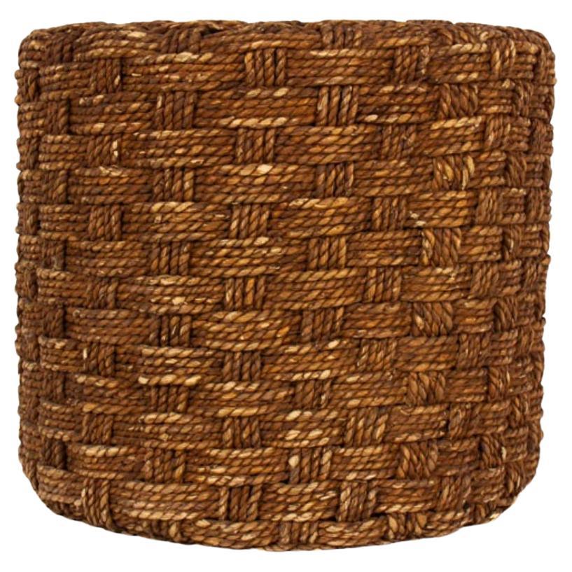 Rope pouf in the Audoux Minet style 1970 For Sale