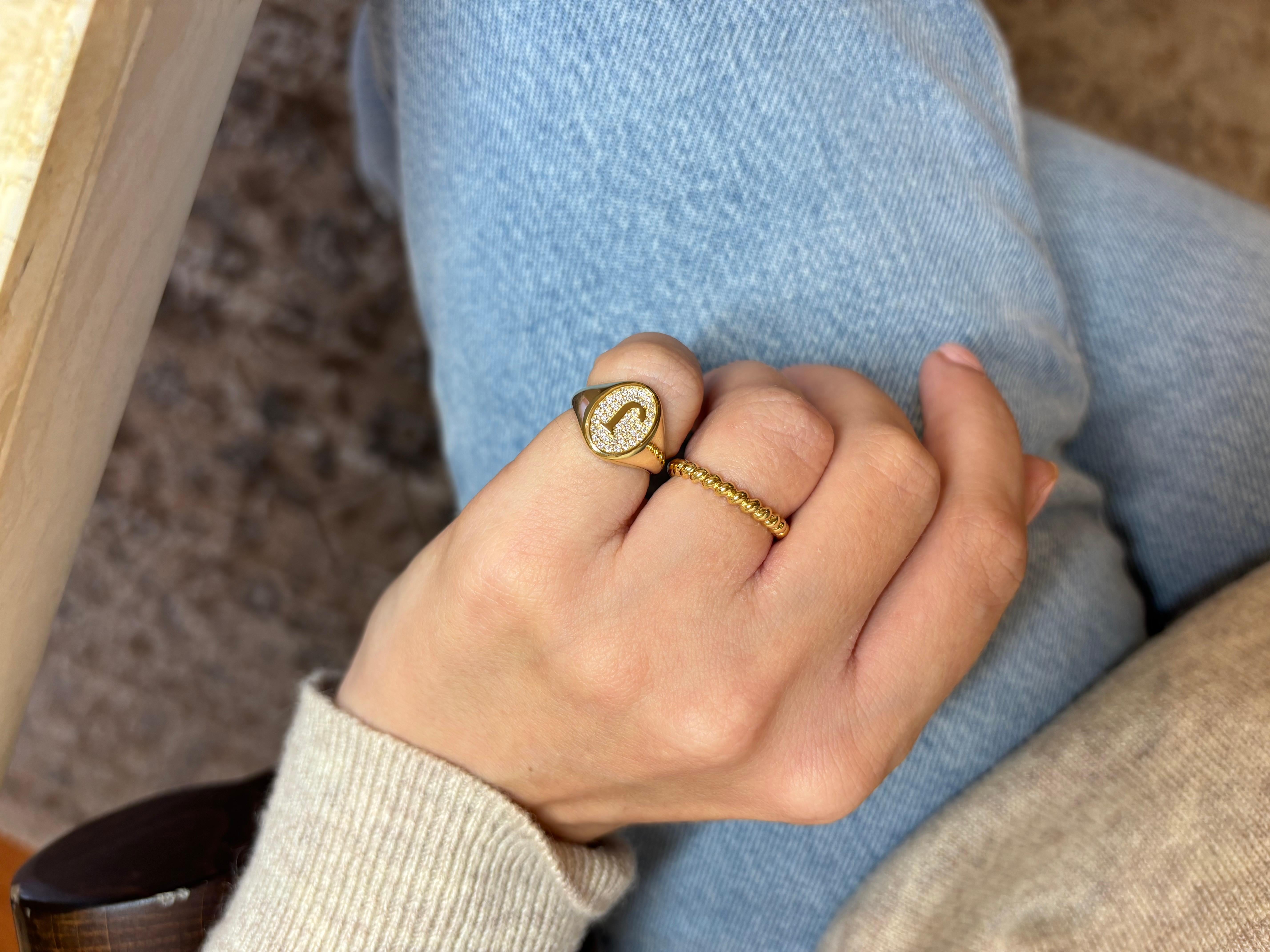 The Rope Ring is designed by Michelle Massoura and crafted in 18 Karat Yellow Gold with a rope design going all around the band. The ring is a US size 6.

It is a sturdy ring, designed to be worn and enjoyed on a daily basis, crafted in 18Karat