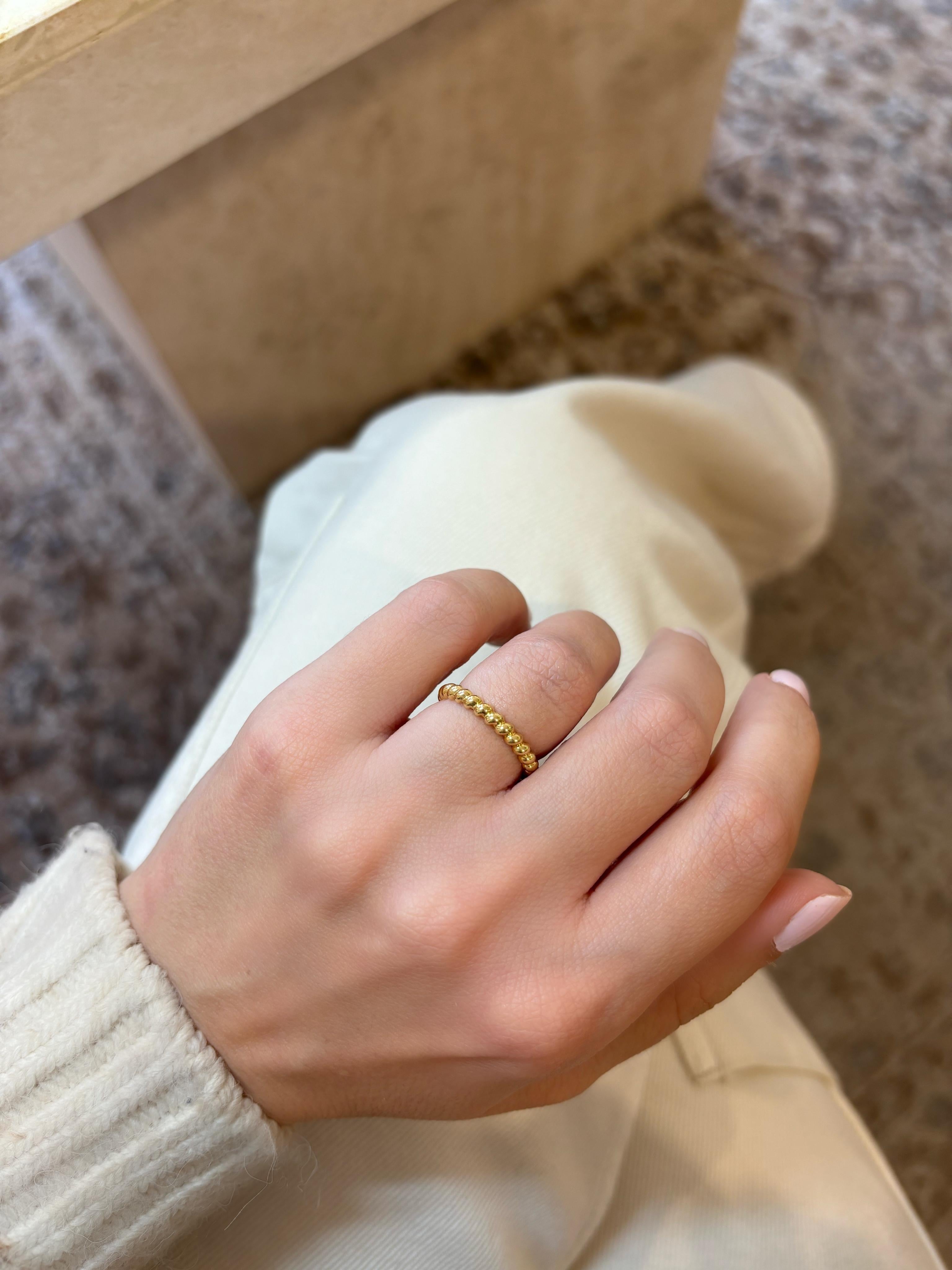 Contemporary Rope Ring, size 6, 18K Gold 3grams, by Michelle Massoura For Sale