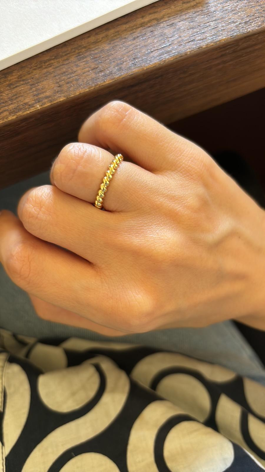 Women's or Men's Rope Ring, size 6, 18K Gold 3grams, by Michelle Massoura For Sale