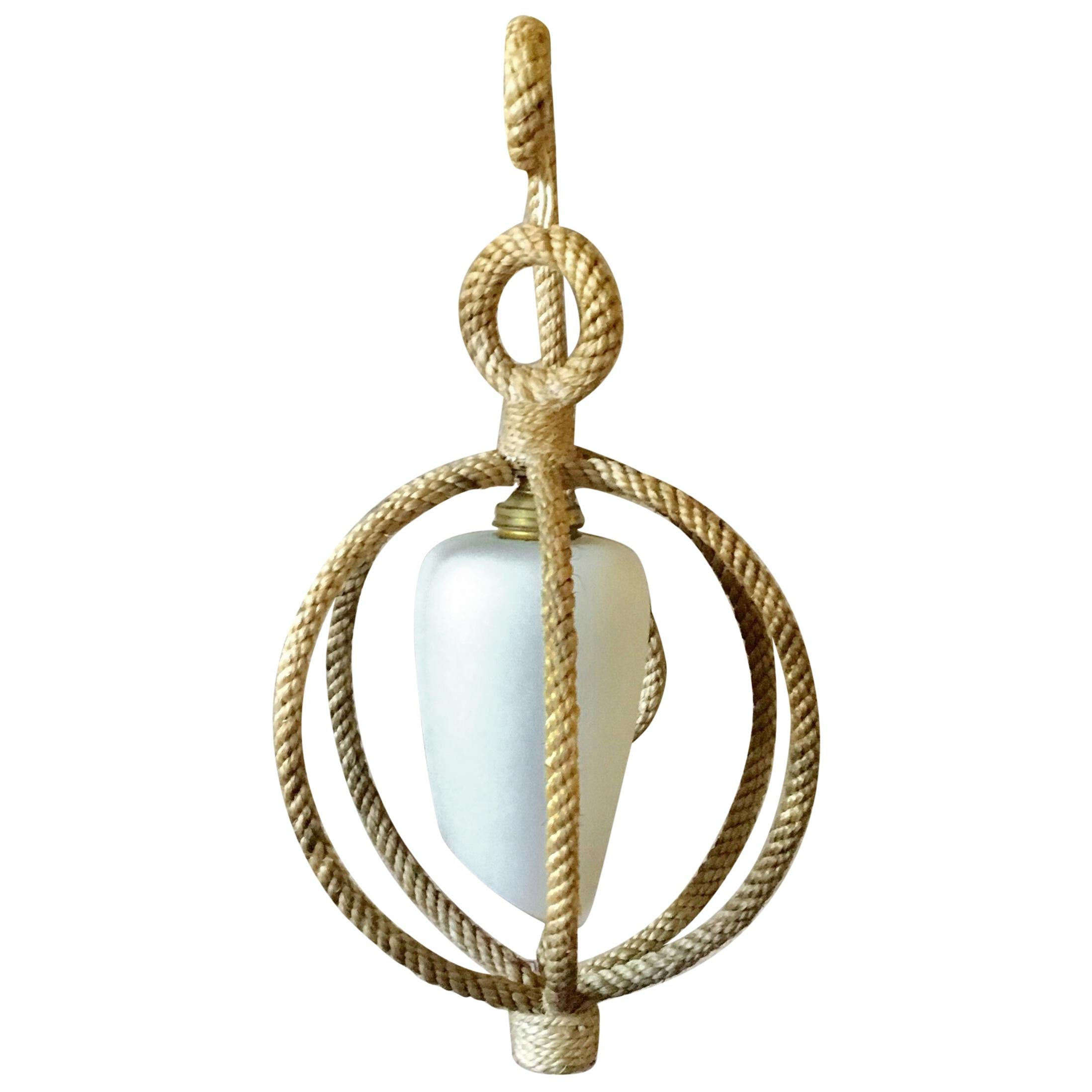 Mid-Century Rope Sconce Sphere Adrien Audoux and Frida Minet