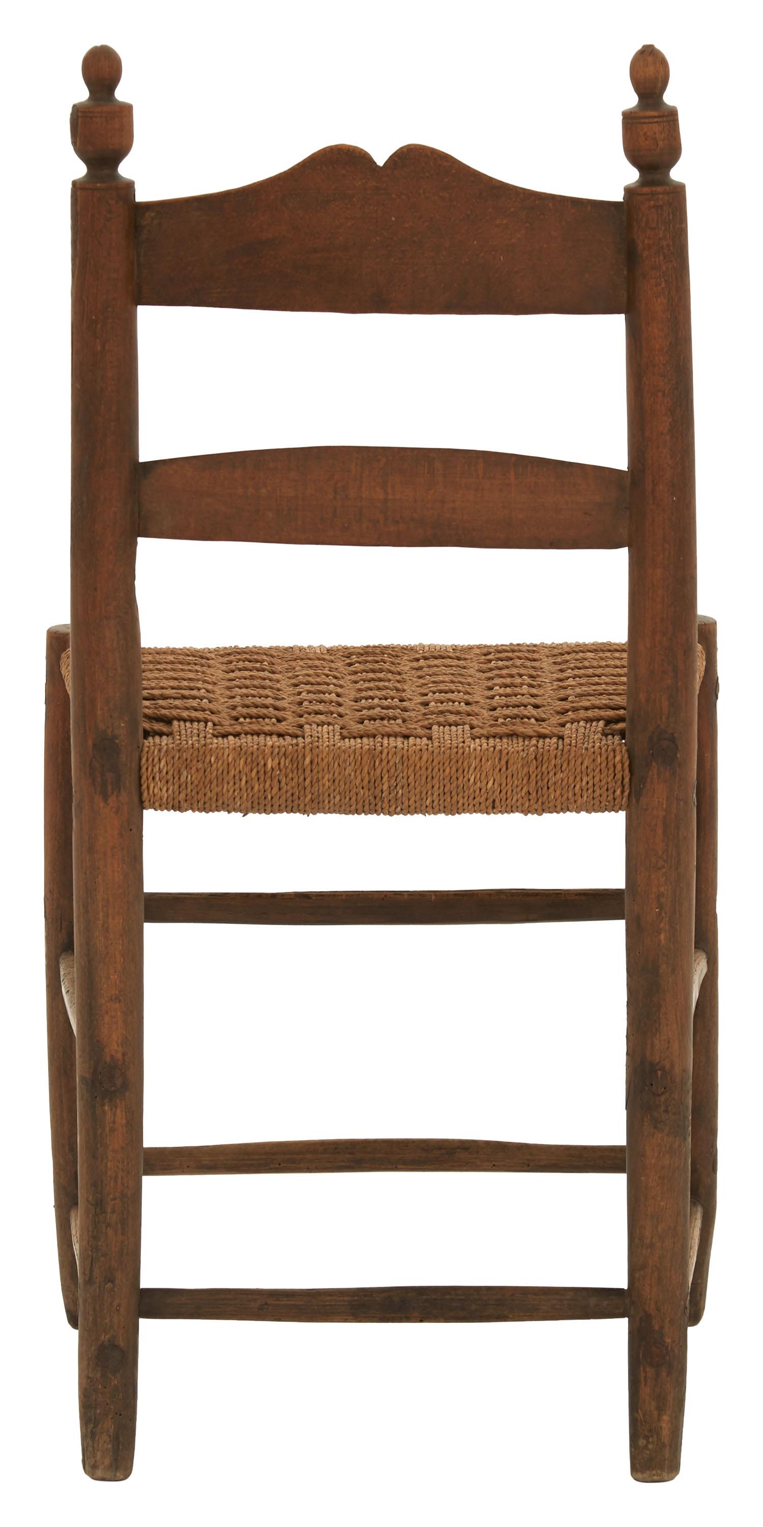 French Rope Seat Ladderback Dining Chair For Sale