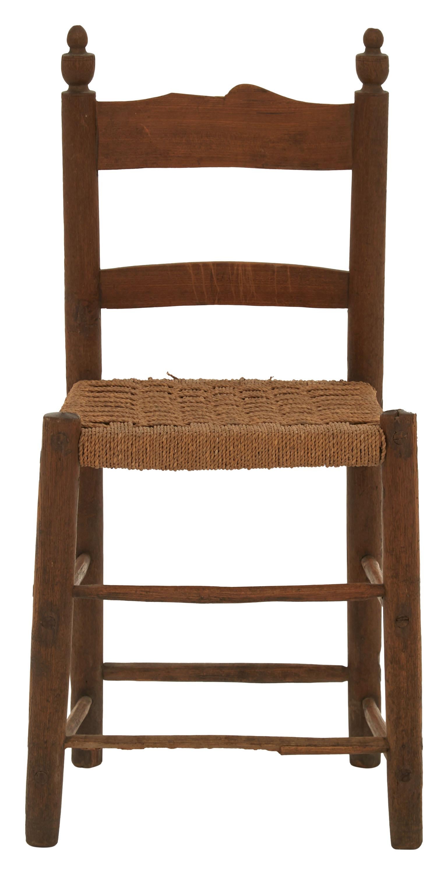 Rope Seat Ladderback Dining Chair For Sale 2