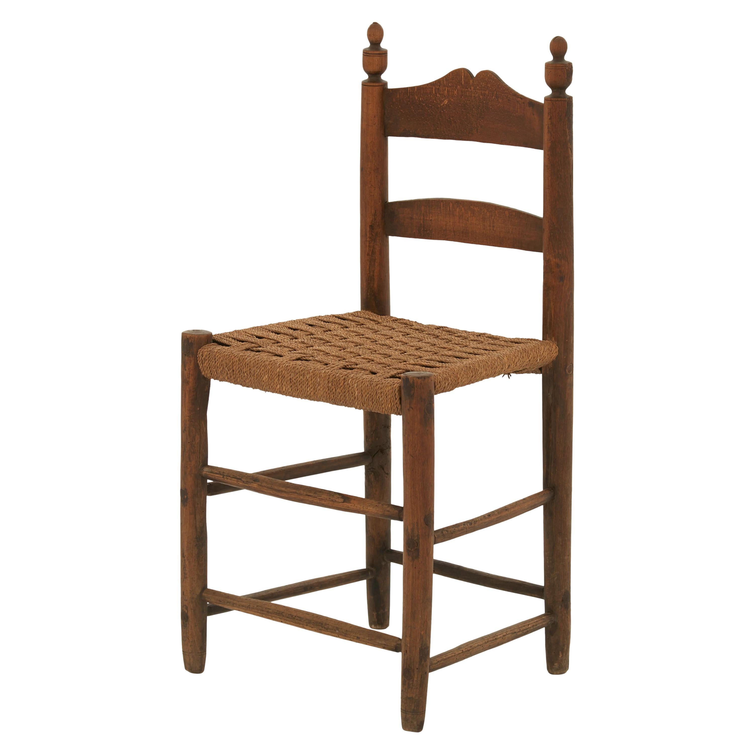 Rope Seat Ladderback Dining Chair For Sale