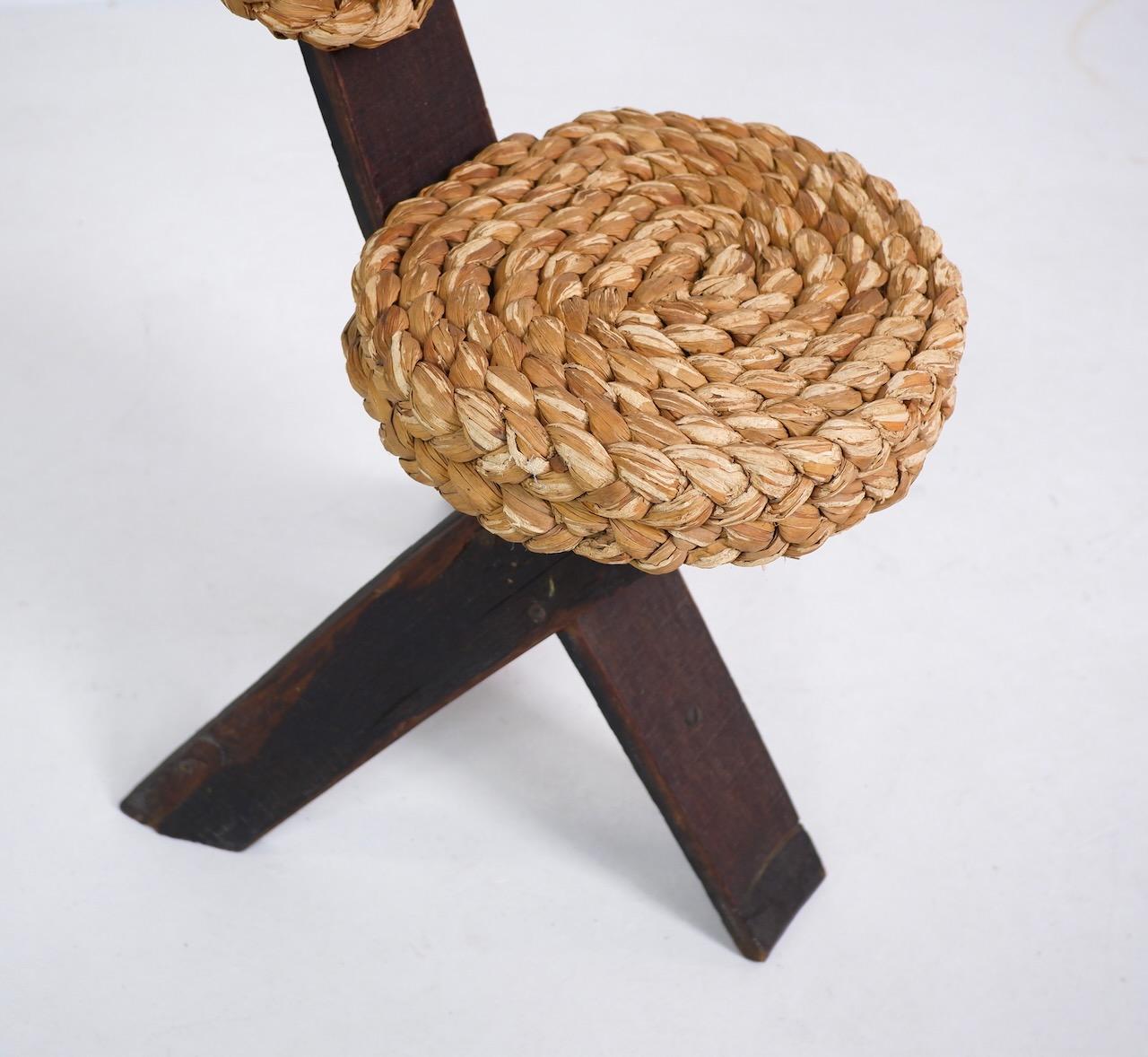 Rope Side Chair by Audoux et Minet, France, circa 1950 1