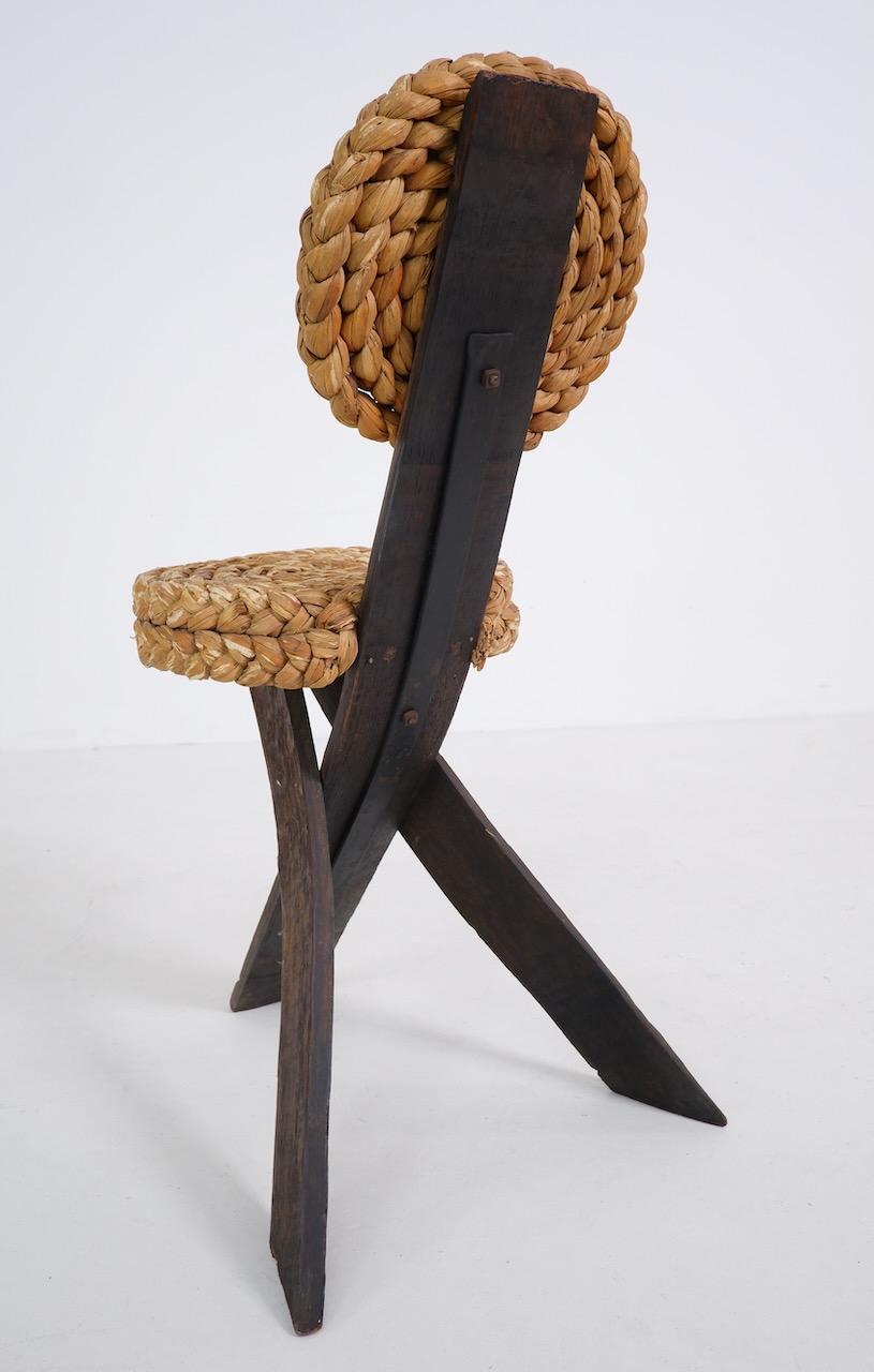 Rope Side Chair by Audoux et Minet, France, circa 1950 2