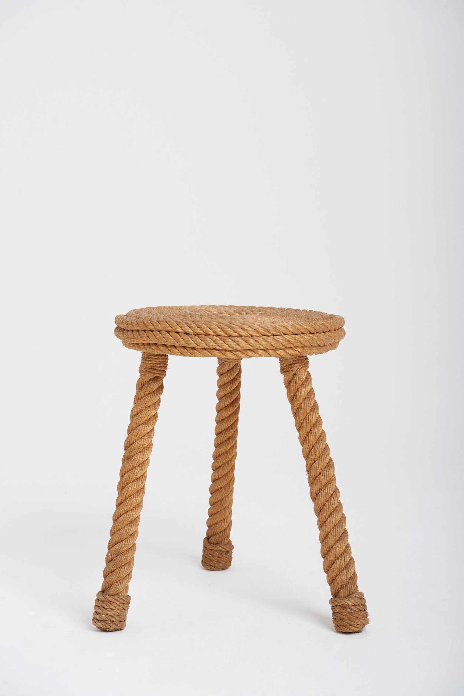 Rope Stool by Audoux-Minet In Good Condition In London, GB