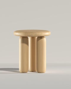 Tabouret en corde en chêne naturel doux par Virginia Arlotto