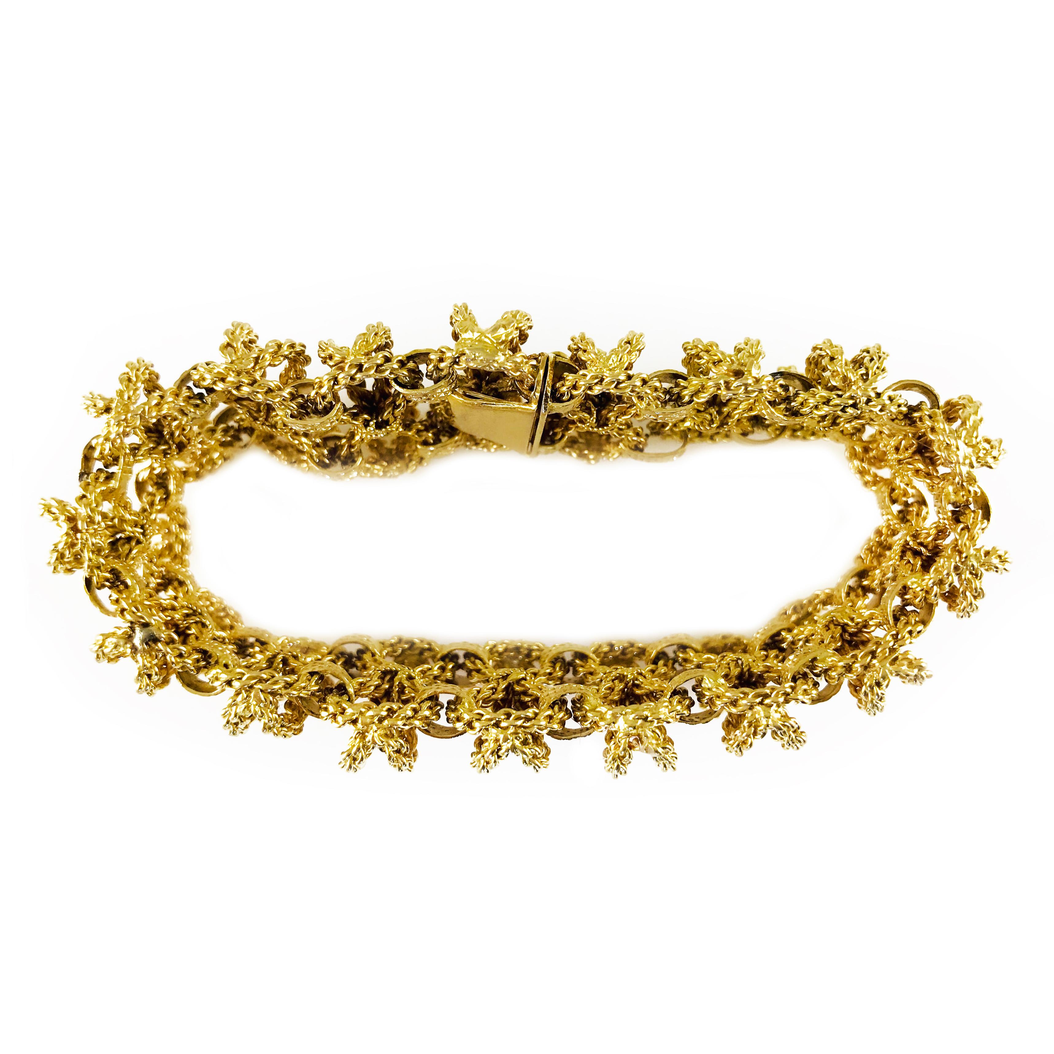 Bracelet en or jaune 18k avec nœud en forme de corde en vente 1