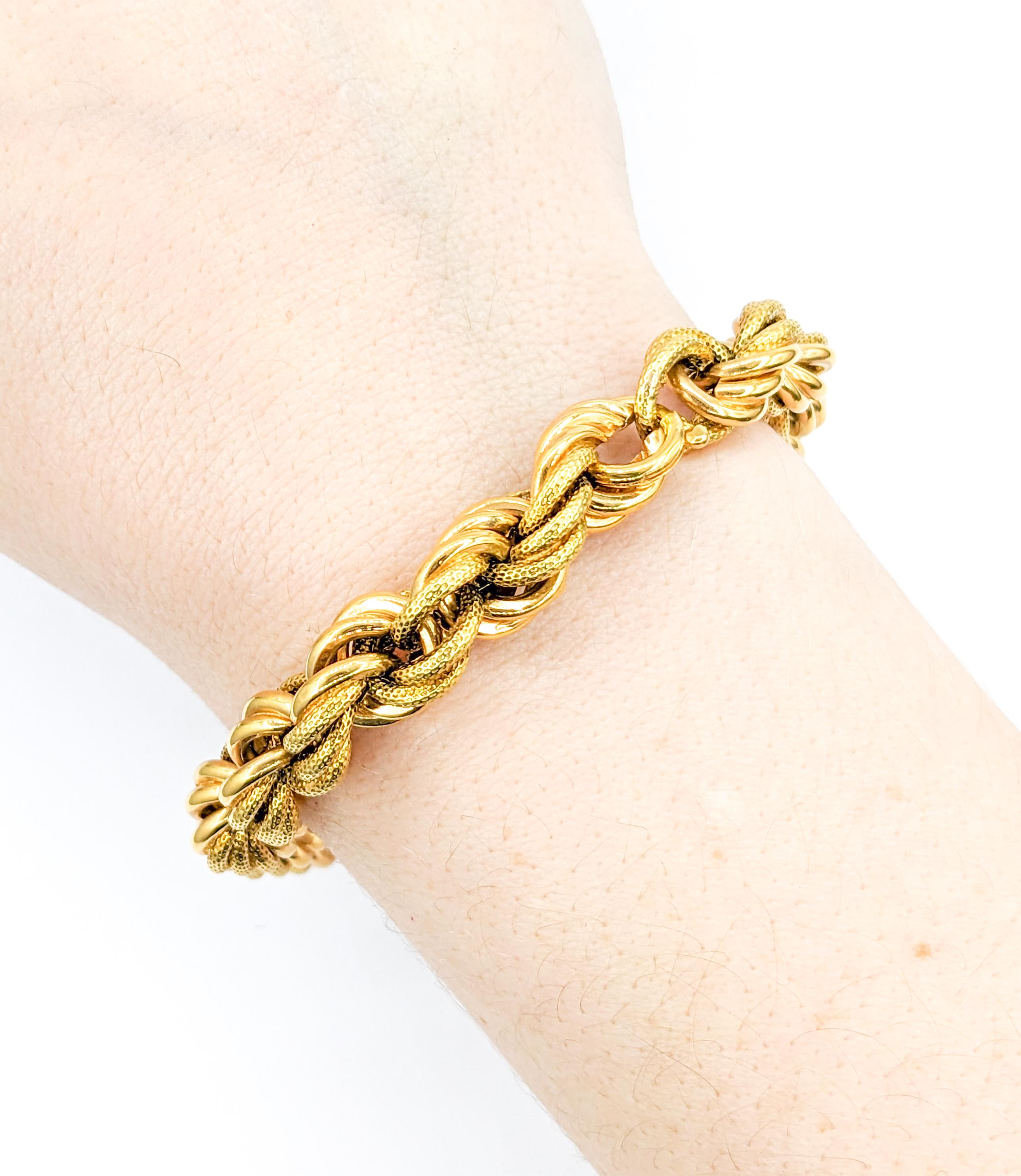 Rope-style Bracelet In Yellow Gold In Excellent Condition For Sale In Bloomington, MN