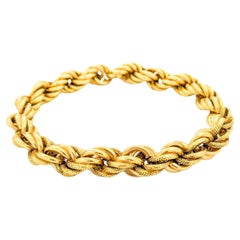 Bracelet en or jaune de style corde