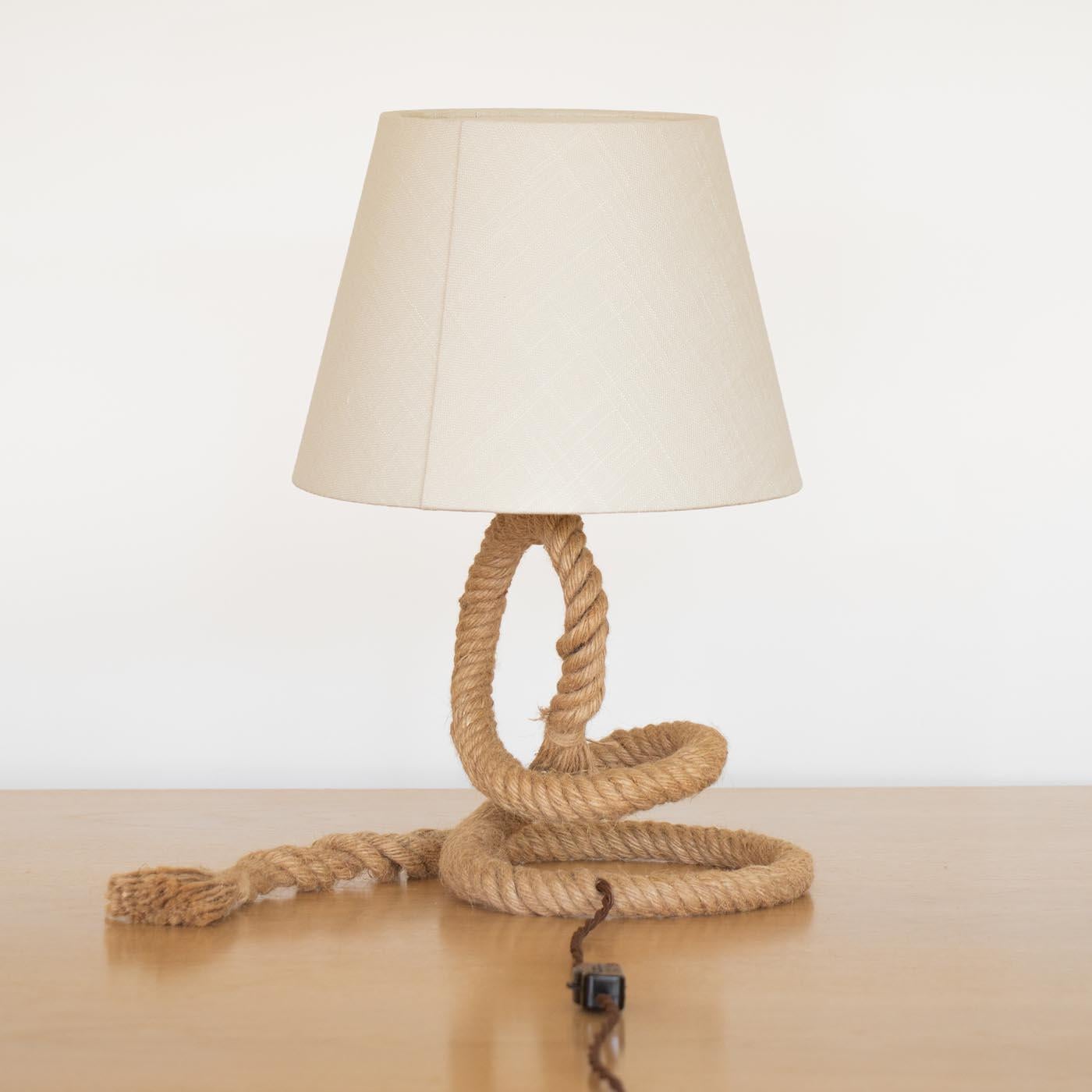 20th Century Rope Table Lamp by Audoux-Minet For Sale