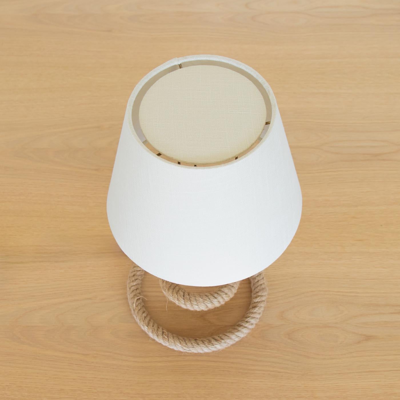 Linen Rope Table Lamp by Audoux-Minet For Sale