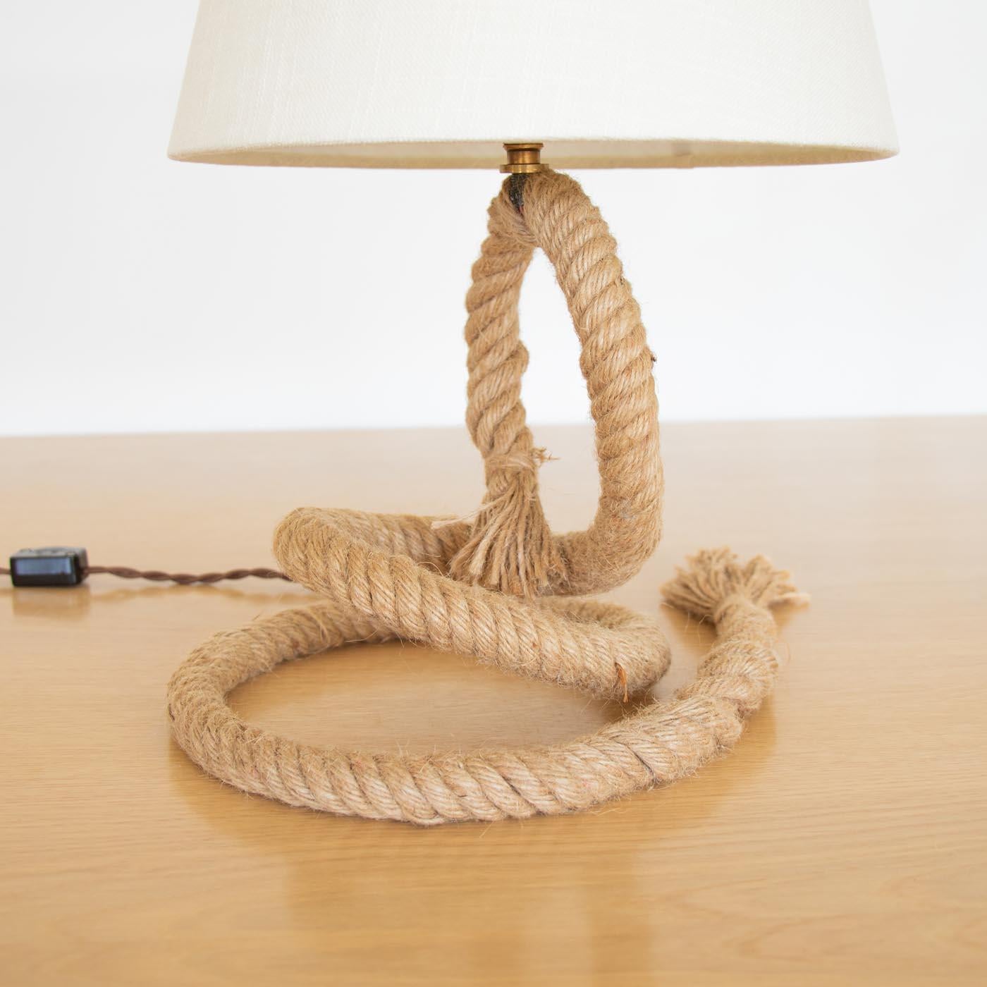 Rope Table Lamp by Audoux-Minet For Sale 1