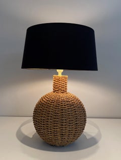 Rope Table Lamp in the Style of Audoux Minet