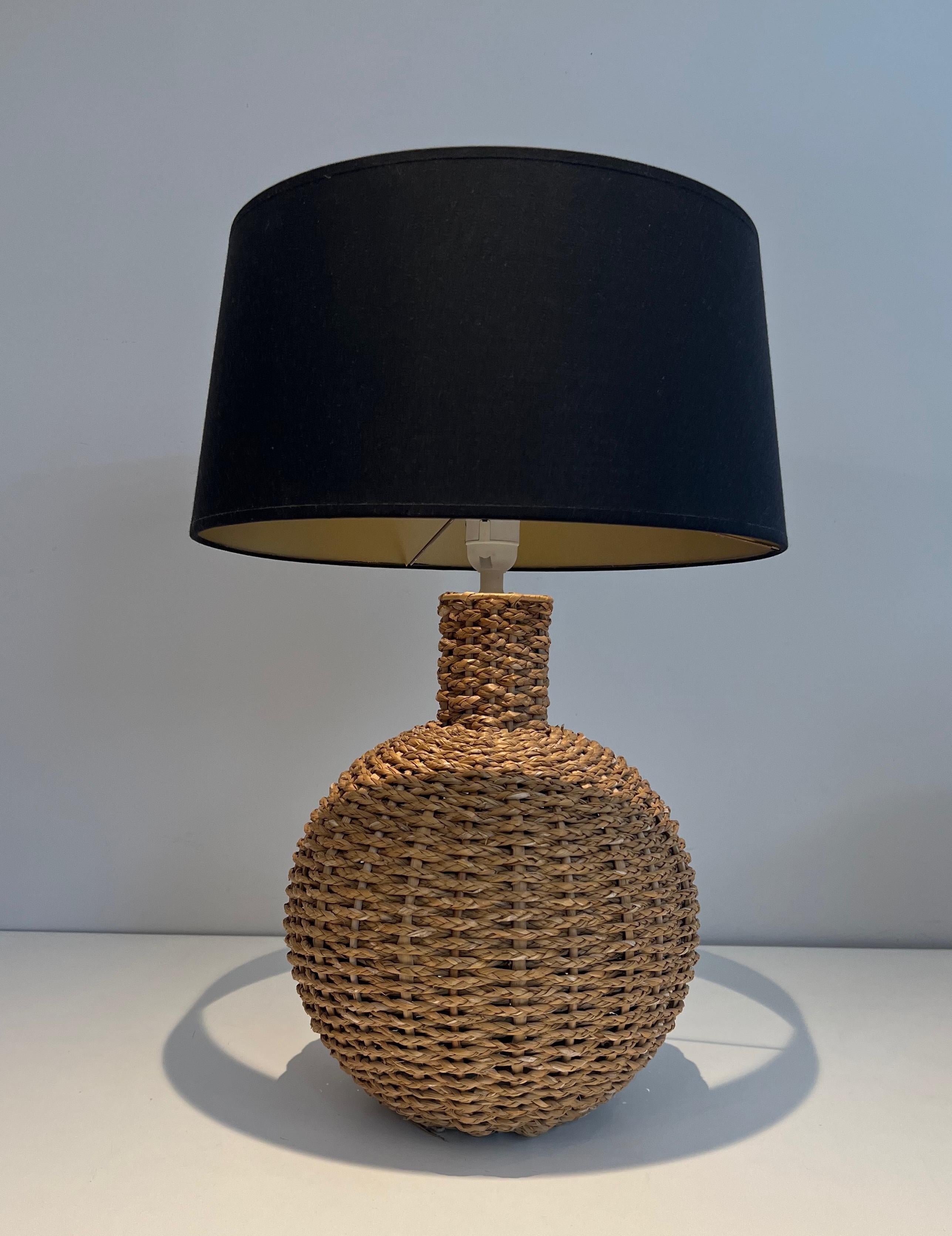 Mid-Century Modern Rope Table Lamp in the Style of Audoux Minet For Sale