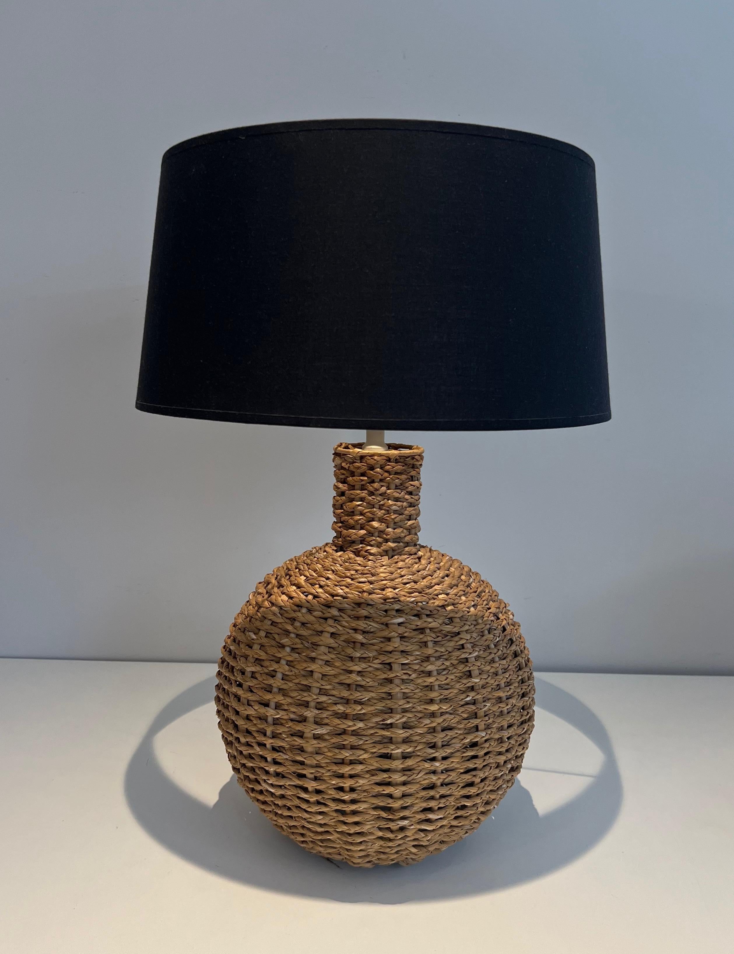 French Rope Table Lamp in the Style of Audoux Minet For Sale