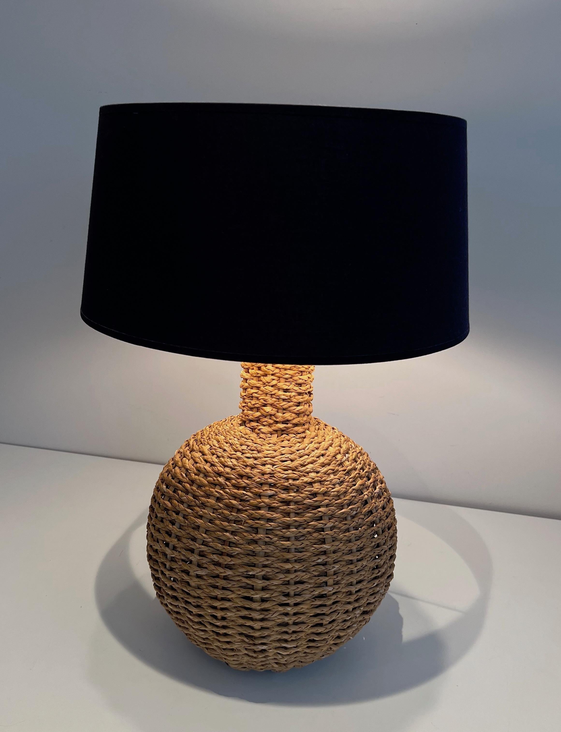 Rope Table Lamp in the Style of Audoux Minet In Good Condition For Sale In Marcq-en-Barœul, Hauts-de-France