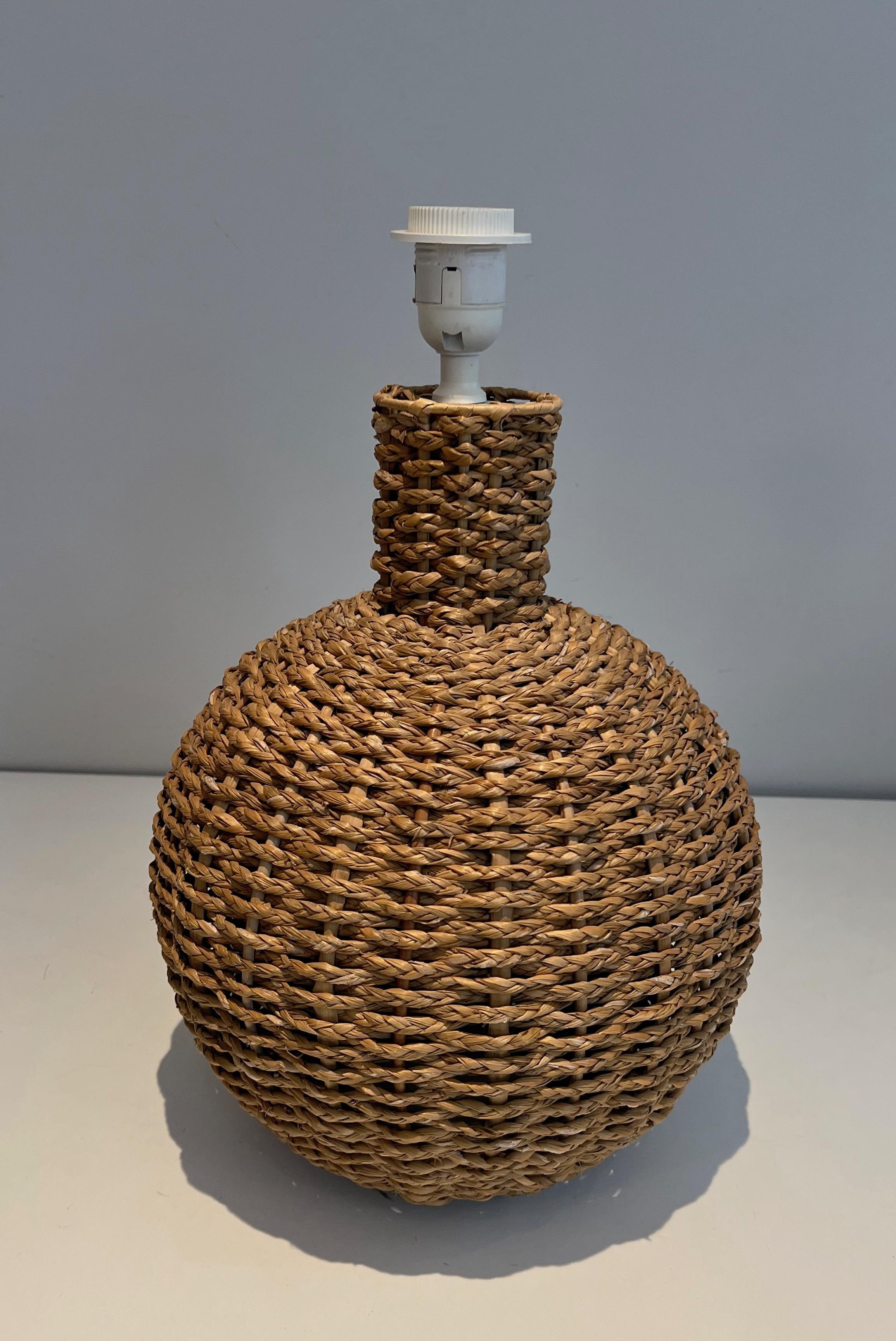 Late 20th Century Rope Table Lamp in the Style of Audoux Minet For Sale