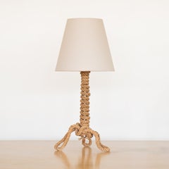 Rope Tripod Table Lamp in the Style of Audoux-Minet
