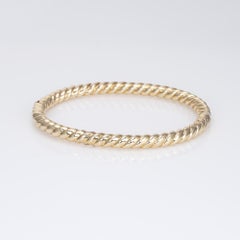 Rope Twist Bangle Bracelet Vintage 14k Yellow Gold Layering Fine Jewelry