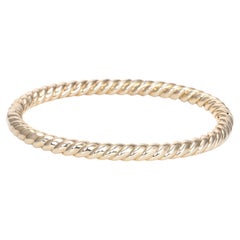 Rope Twist Bangle Bracelet Vintage 14k Yellow Gold Layering Fine Jewelry