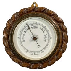 Rope Twist Barometer with Porcelain Face