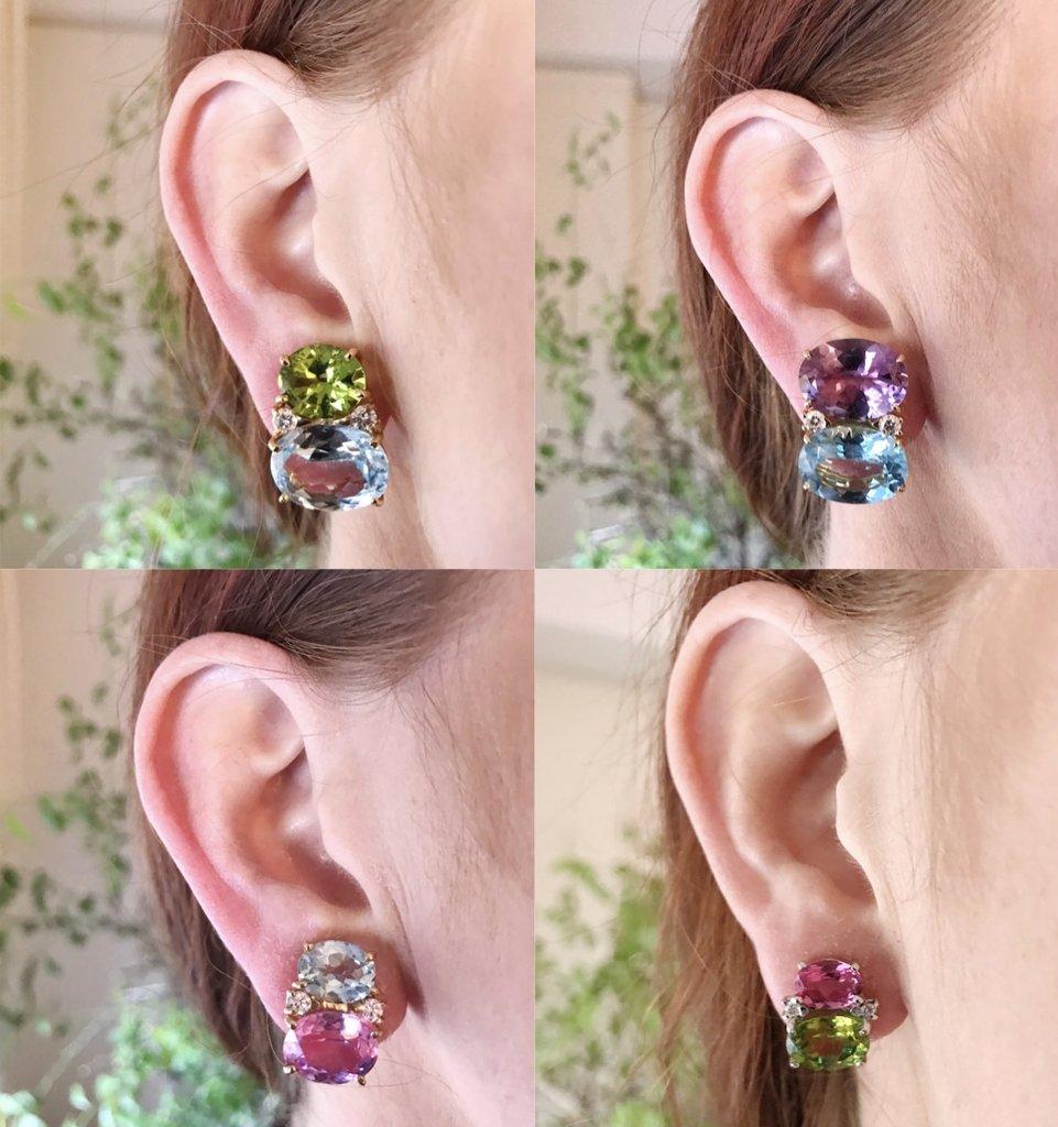 Boucles d'oreilles à bordure torsadée en corde, taille moyenne avec topaze rose et topaze rose vif en vente 11