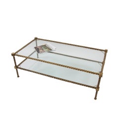 Rope Twist Brass Coffee Table