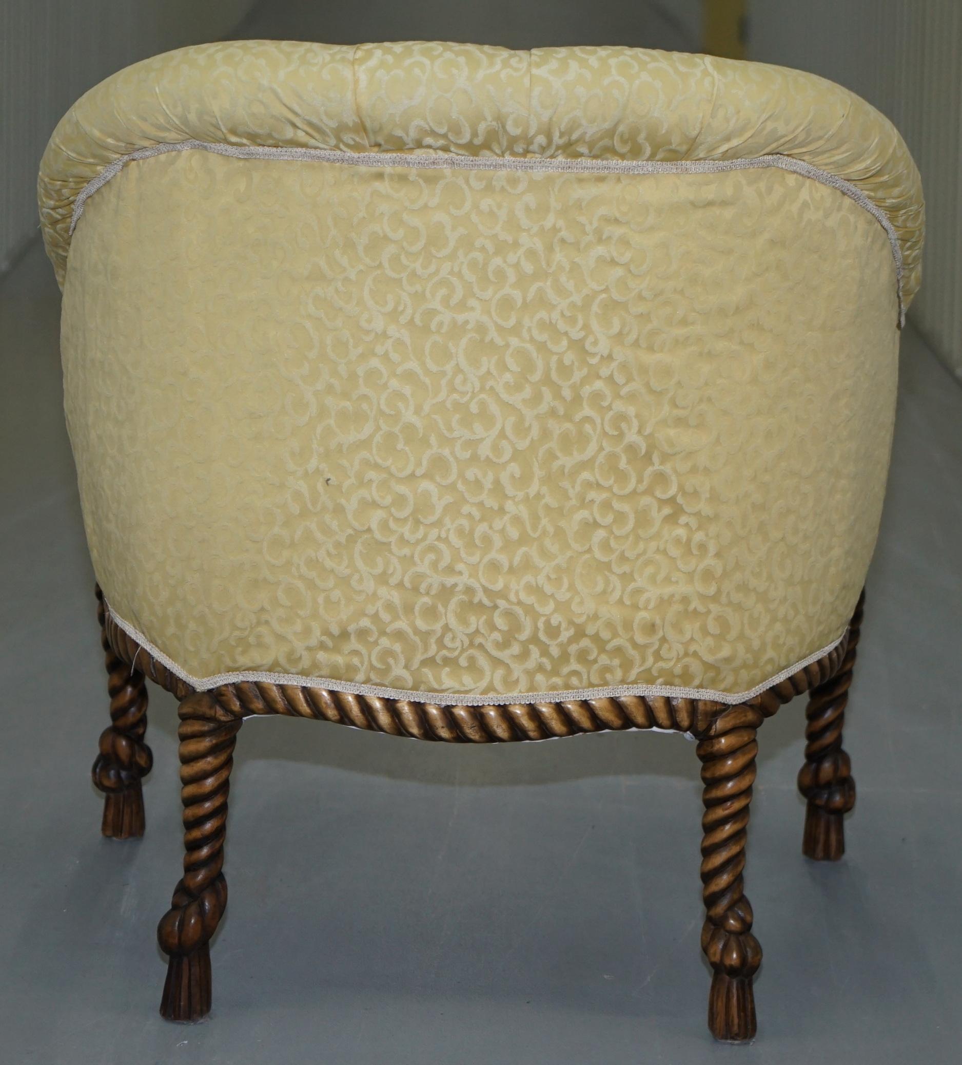 Suite de sièges et banquette en corde torsadée style Napoléon III, fauteuil et canapé Chesterfield en vente 14