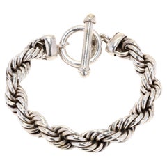 Rope Twist Toggle Bracelet, Sterling Silver, Chain Bracelet