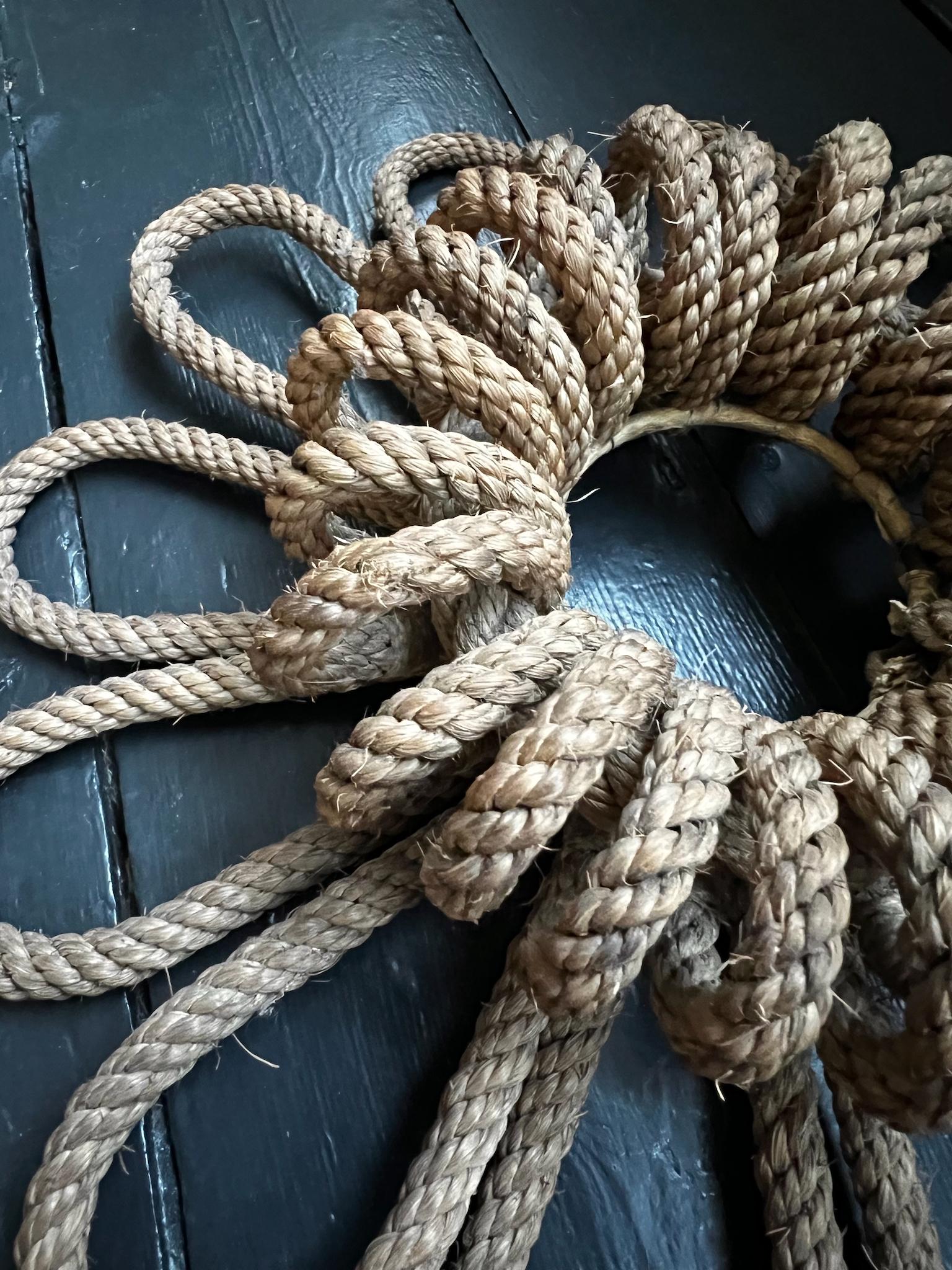 Rope Wall Decoration in the Shape of  Flower - Style of Audoux et Minet, France In Good Condition In London, GB