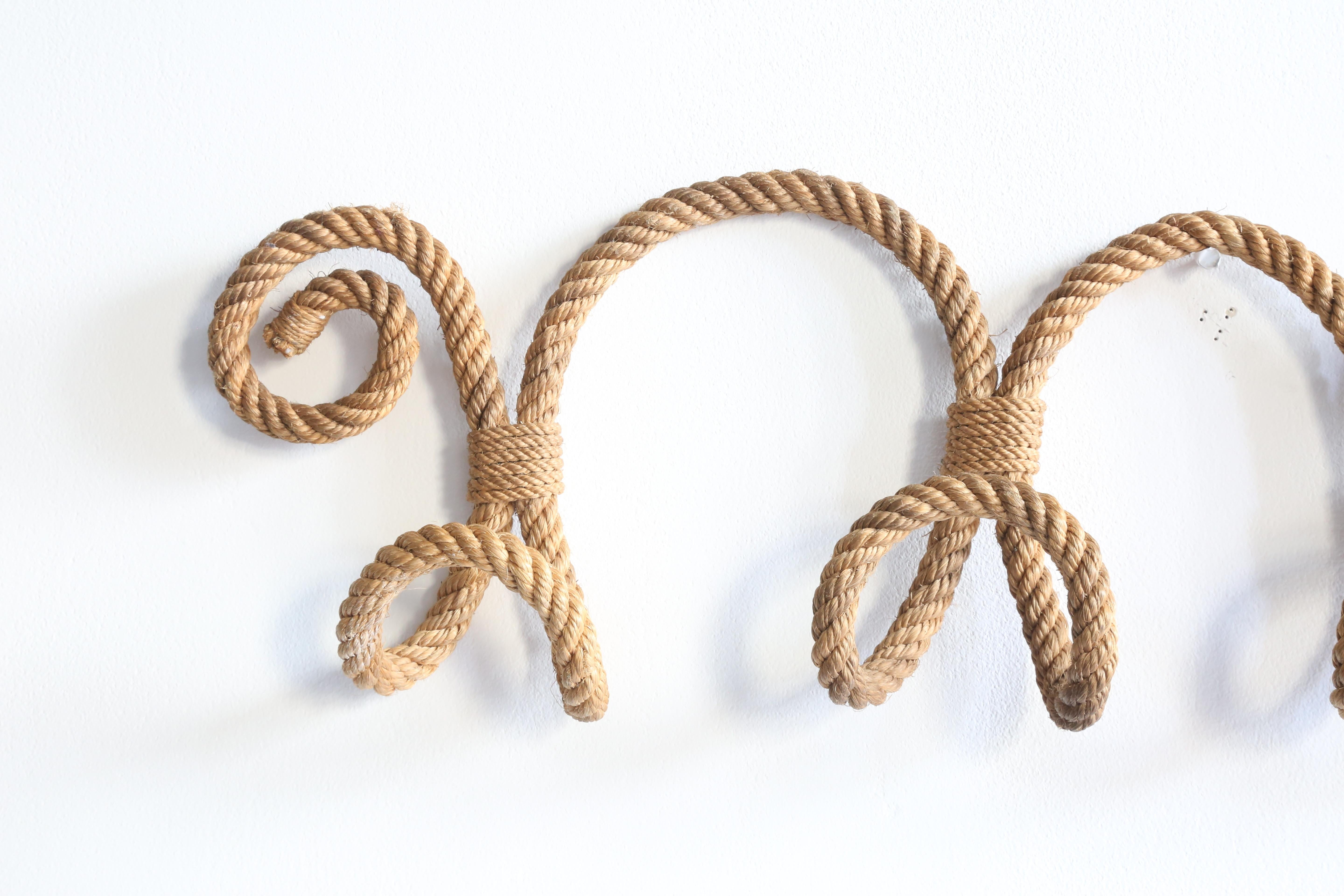Mid-Century Modern Rope Wall Hook by Audoux Minet