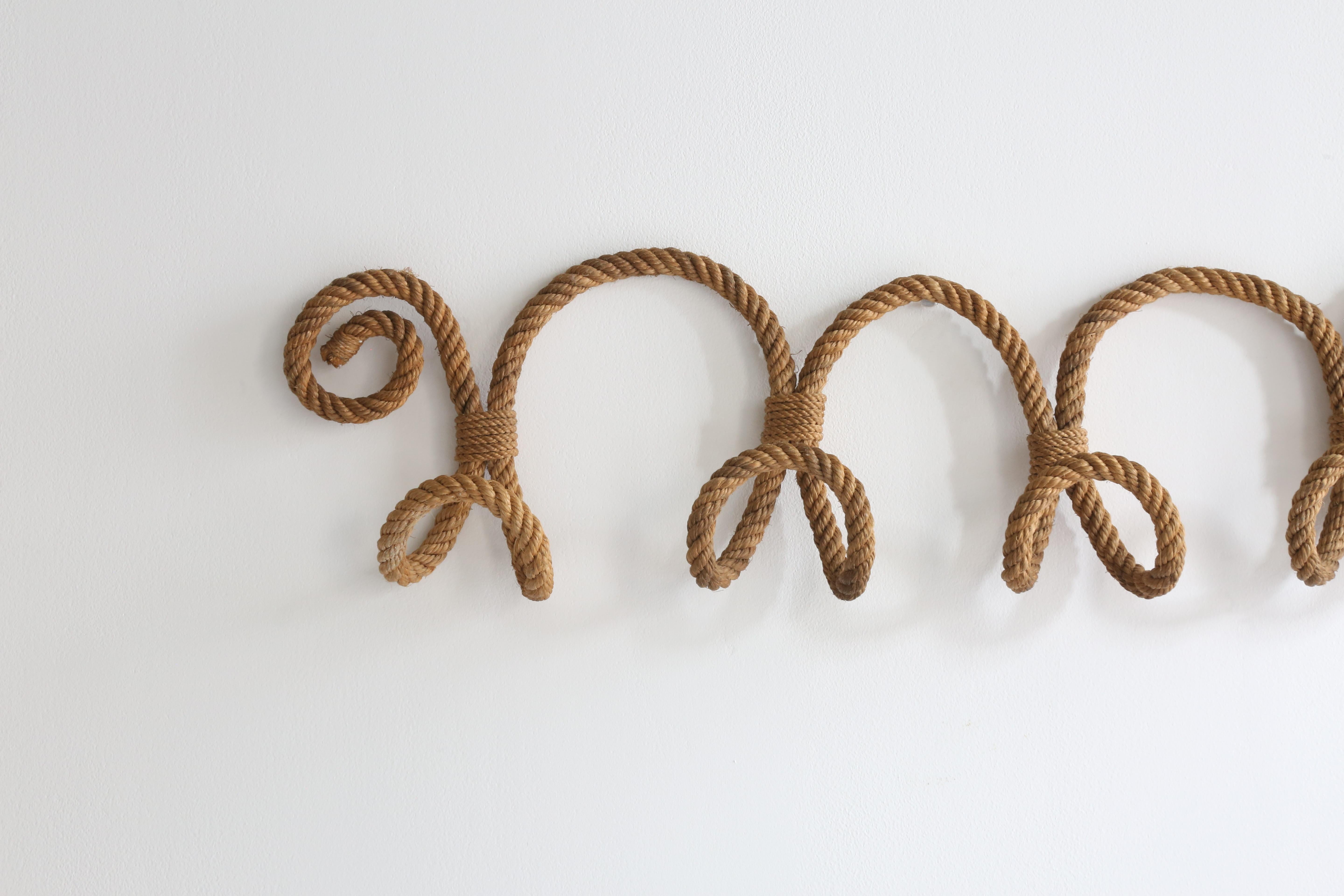 Mid-20th Century Rope Wall Hook by Audoux Minet