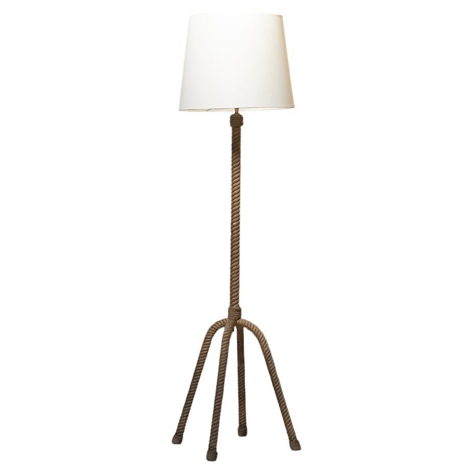 Rope & White Shade Floor Lamp