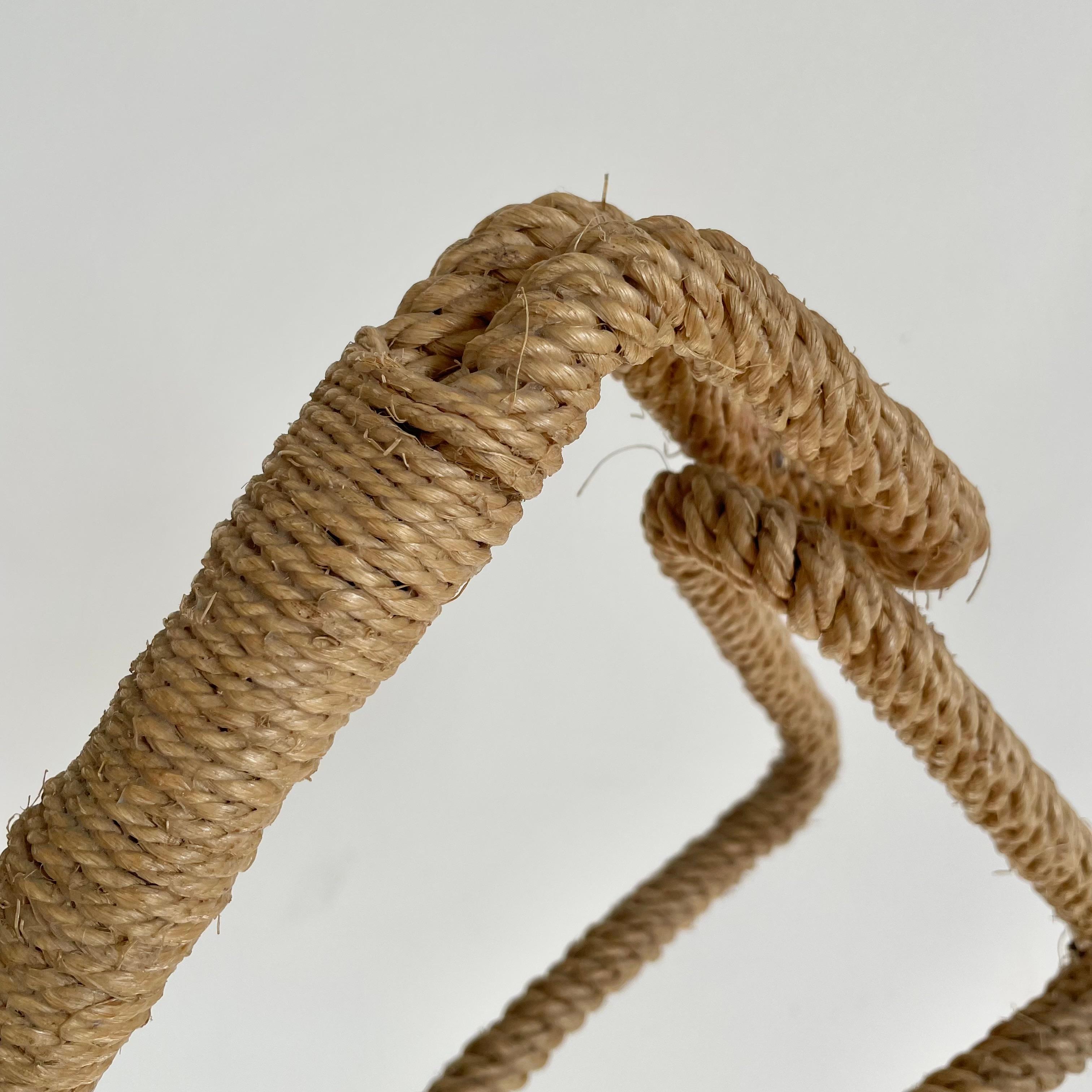 Rope Wine Bottle Holder by Audoux and Minet, France circa 1960 In Good Condition For Sale In Los Angeles, CA