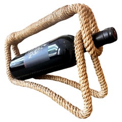 Vintage Rope Wine Bottle Holder by Audoux and Minet, France circa 1960