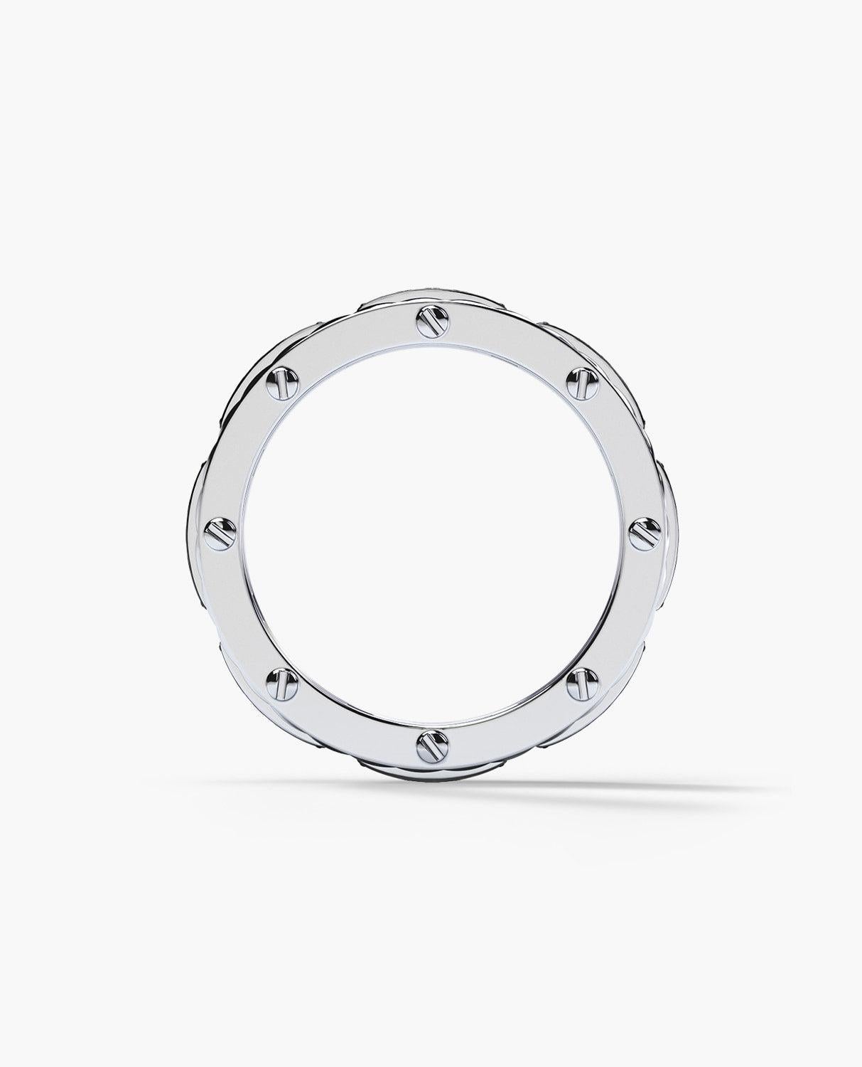 Round Cut ROPES 14k White Gold Ring with 0.40ct Black Diamonds For Sale