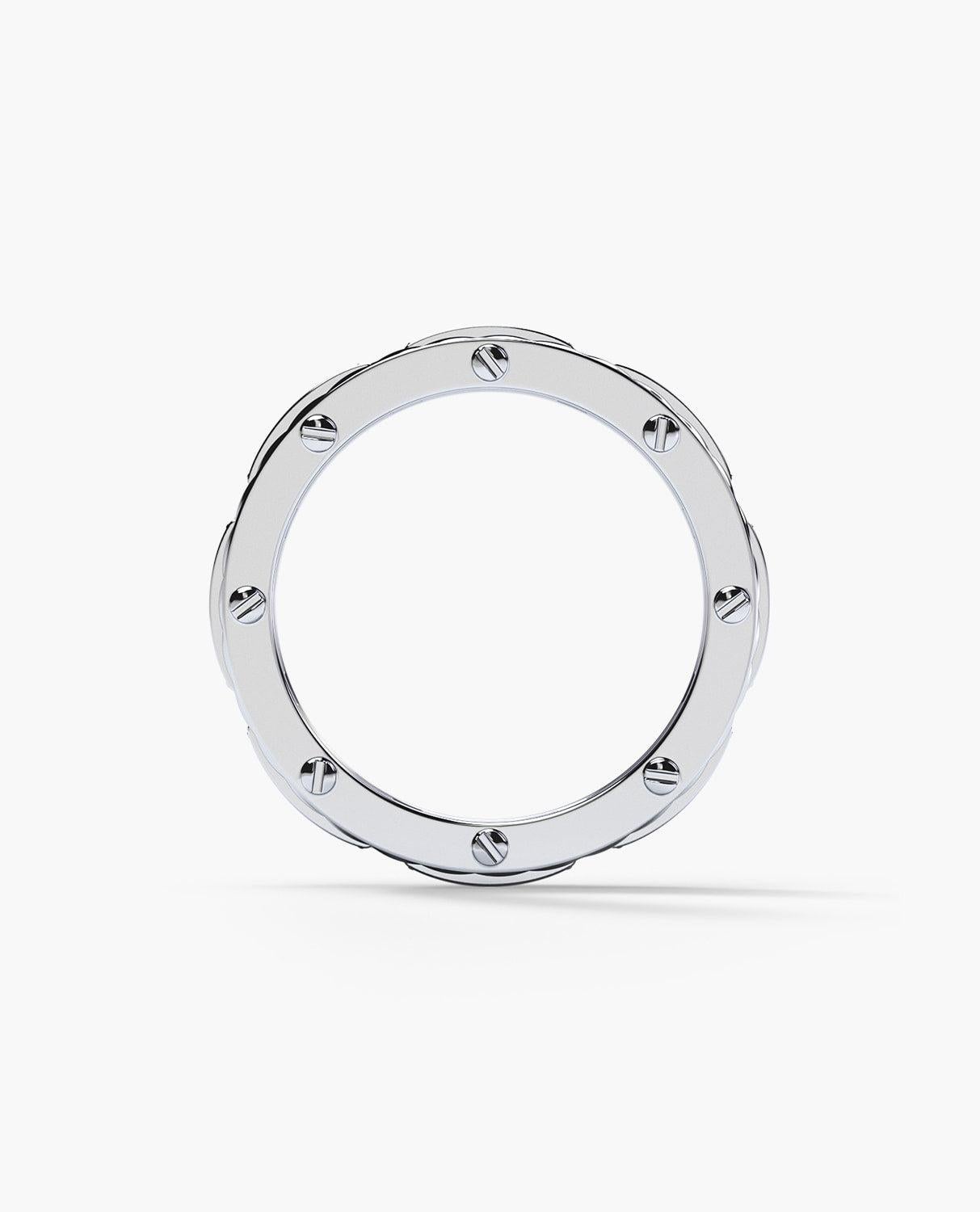 Round Cut ROPES 18k White Gold Ring with 1.45ct Diamonds For Sale