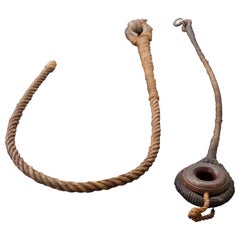 Ropes et bâtonnets pour récipient en noyer du 19ème siècle