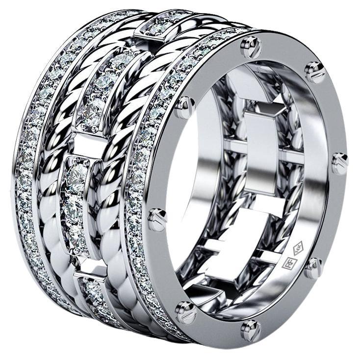 ROPES Platinum Ring with 2.40ct Diamonds For Sale