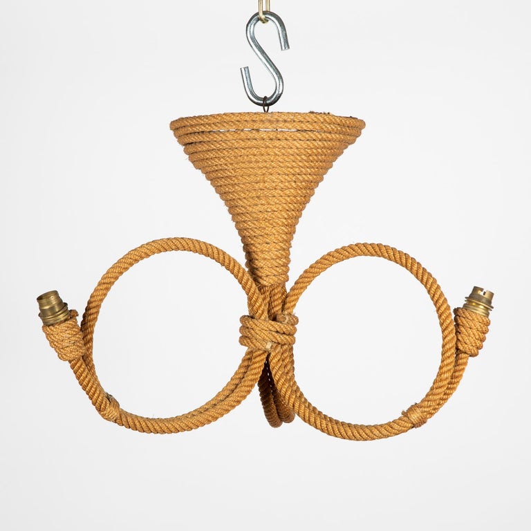Ropework Chandelier by Audoux and Minet of Golfe-Juan For Sale at 1stDibs