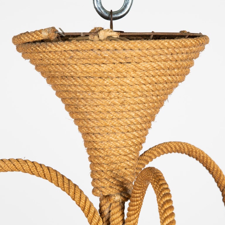Ropework Chandelier by Audoux and Minet of Golfe-Juan For Sale at 1stDibs