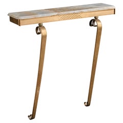 Roque Reymundo E Hijos, Console Table, Brass, Marble Argentina, 1971