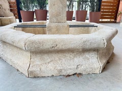 Roquevaire Carved Limestone 4-Spout Center Fountain from Provence, France