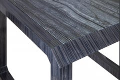 Roric Tobin Contemporary Dark Wood and Marble Side Table