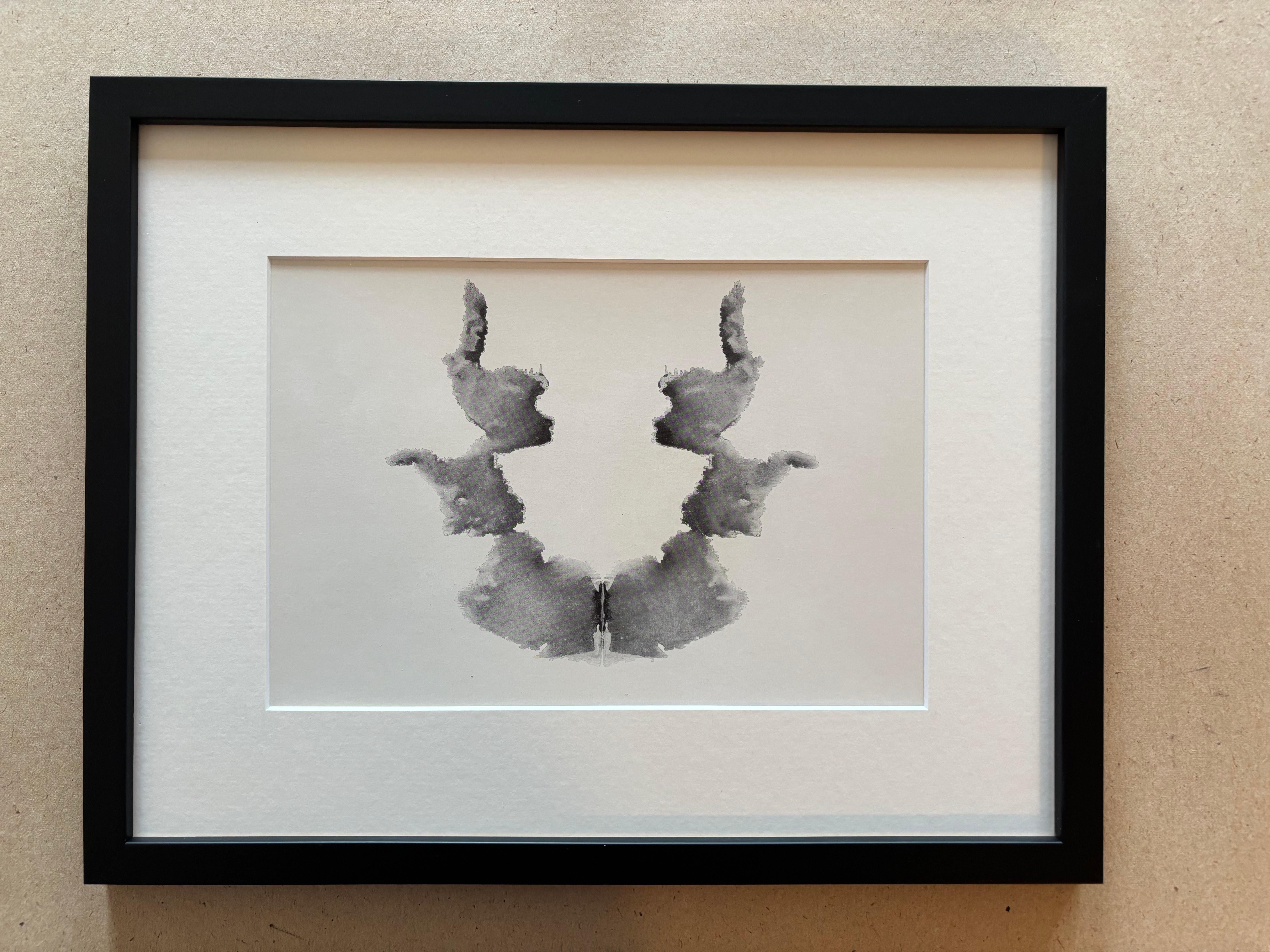 Ten Rorschach tables, framed in high quality black frames under art glass. Could be purchased as one item all 10/or individually per pieces's. Price is different for the item 10 pieces/ or individually per pieces's.