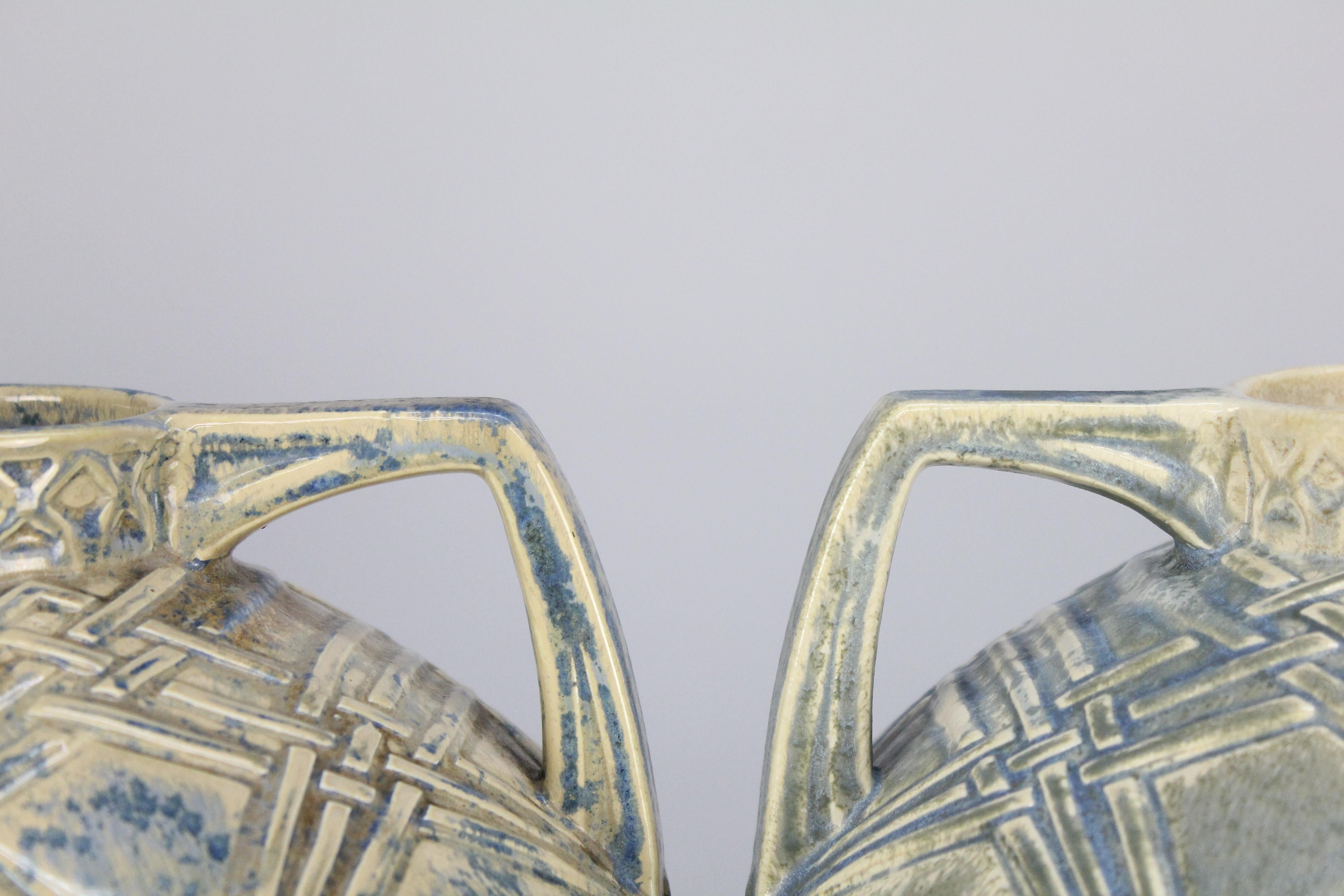 Glazed Rörstrand a Pair of Swedish Grace Vases, circa 1930 For Sale