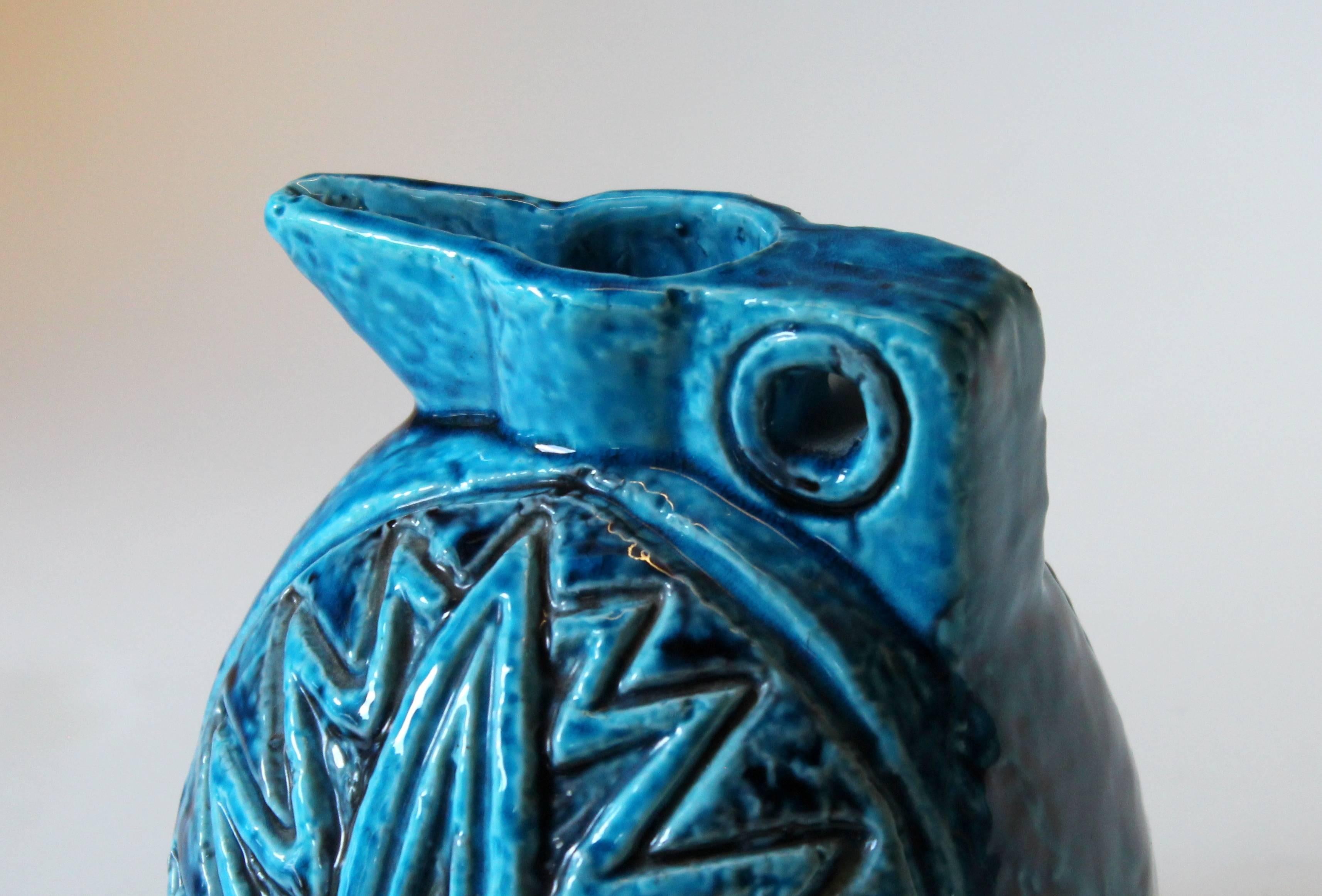 20th Century Rorstrand Art Deco CH Impressed Marks Swedish Art Pottery Carved Pitcher Vase